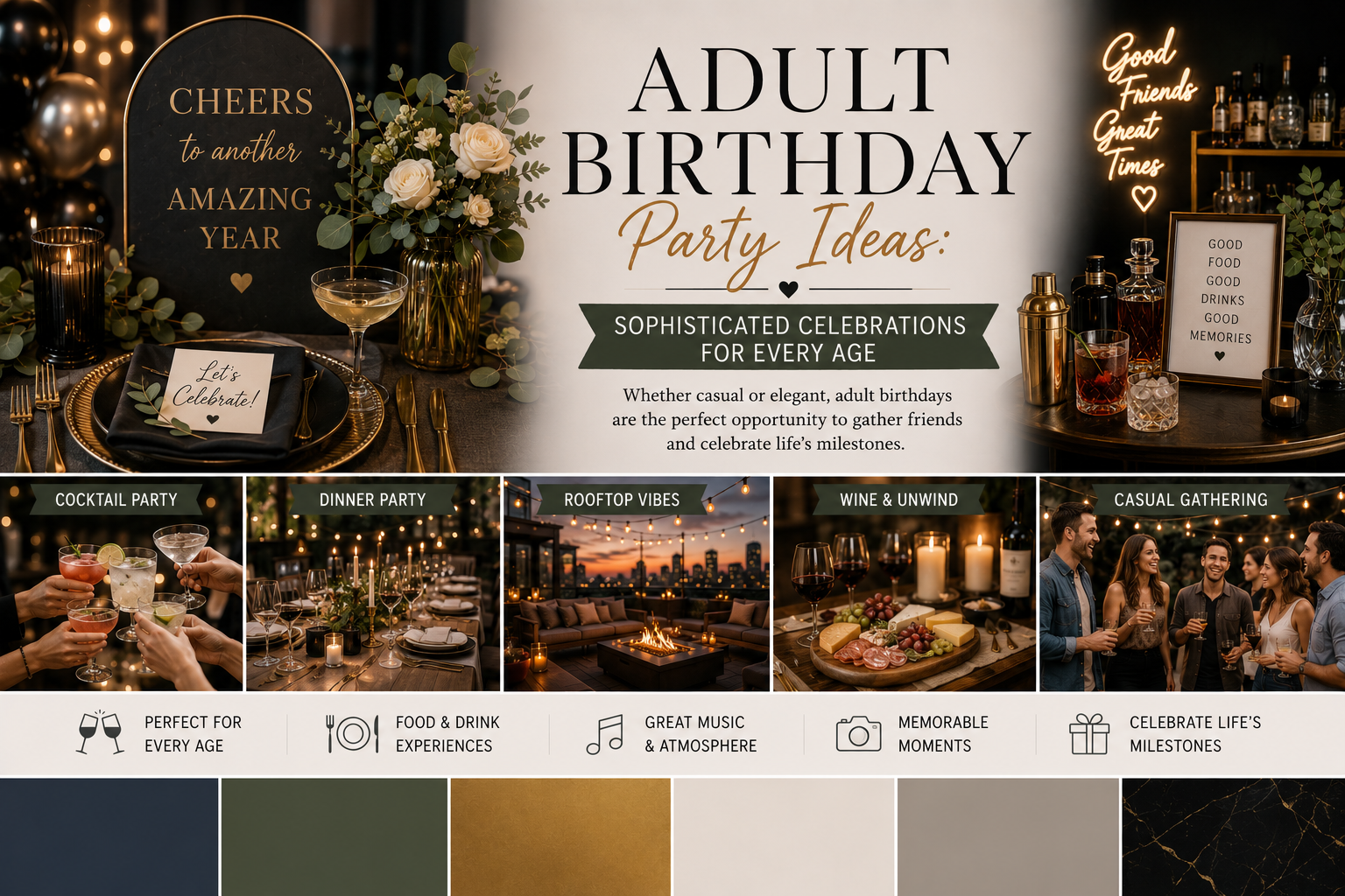 Adult birthday dinner party