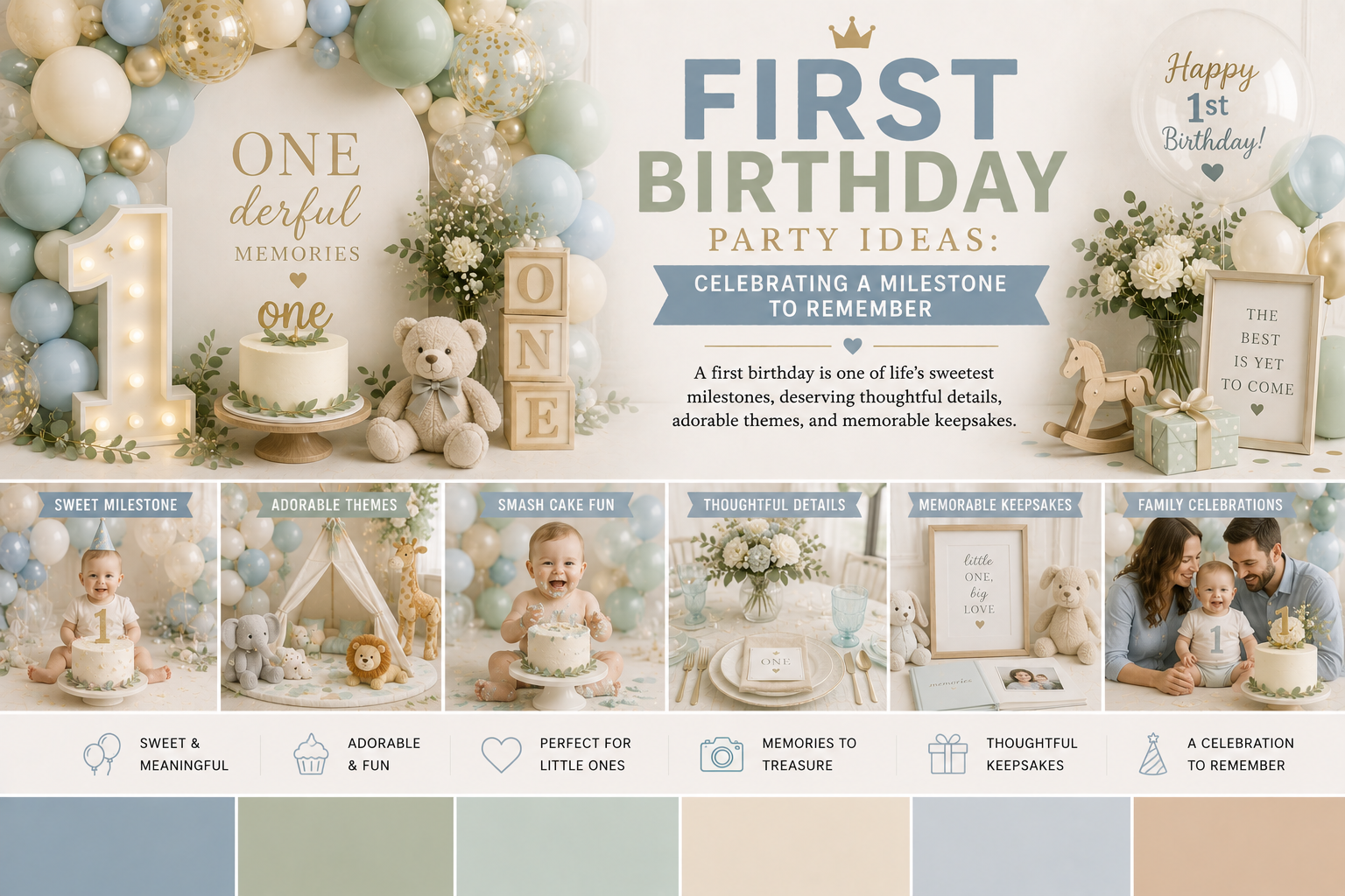 First birthday party with pastel decorations