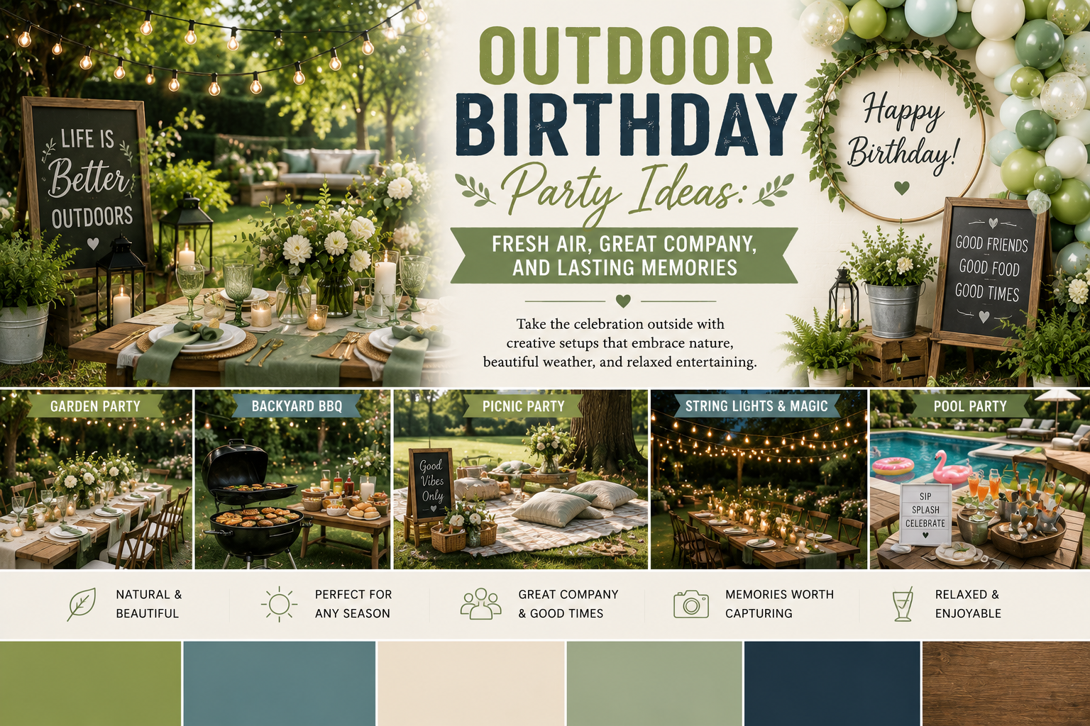 Outdoor birthday picnic celebration