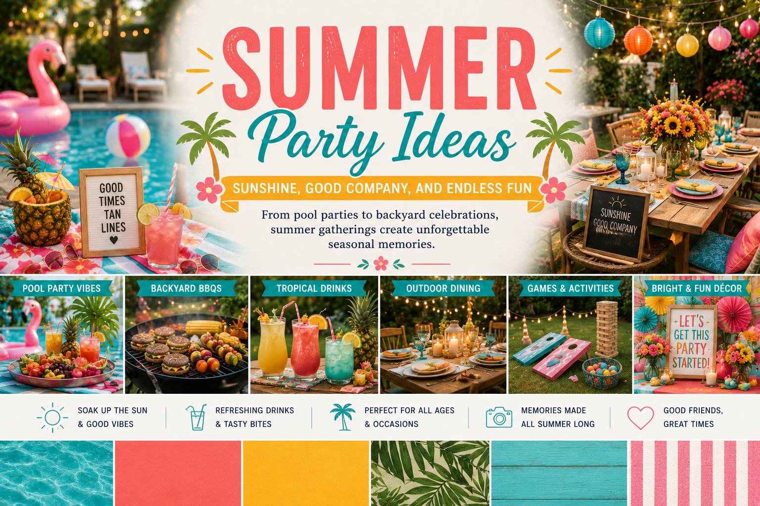 Bright summer party table